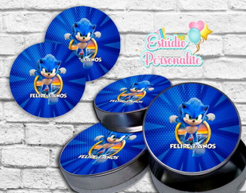 Rótulo Adesivo para Latinha Sonic o Filme