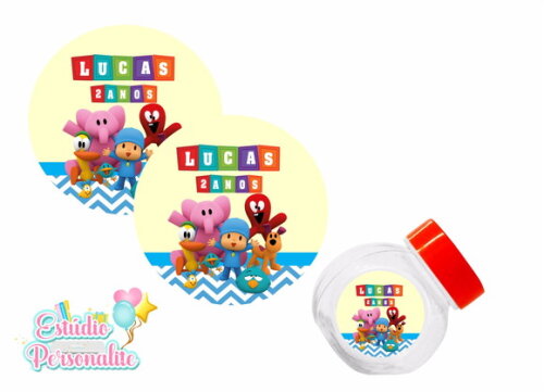 Rótulo Adesivo para Mini Baleiro Pocoyo