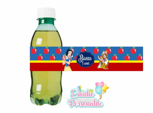 Rótulo Adesivo para Mini Refrigerante Branca de Neve