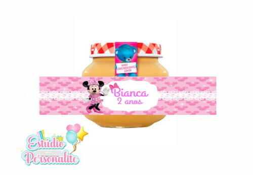 Rótulo Adesivo para Pote de Papinha Minnie