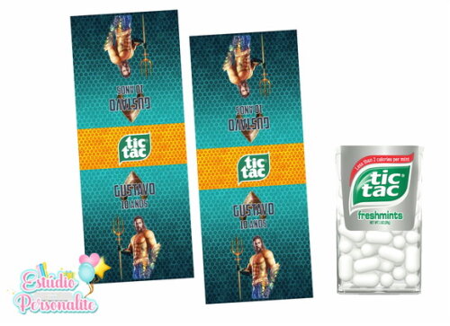 Rótulo Adesivo para Tic Tac Aquaman