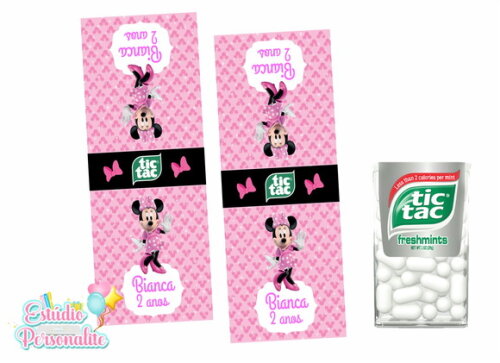 Rótulo Adesivo para Tic Tac Minnie