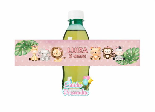 Rótulo Adesivo para Refrigerante Safari Rosa