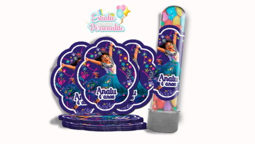 Rótulo Adesivo para Tubete Encanto Disney