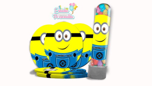 Rótulo Adesivo para Tubete Minions
