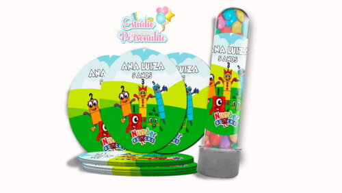 Rótulo Adesivo para Tubete Numberblocks