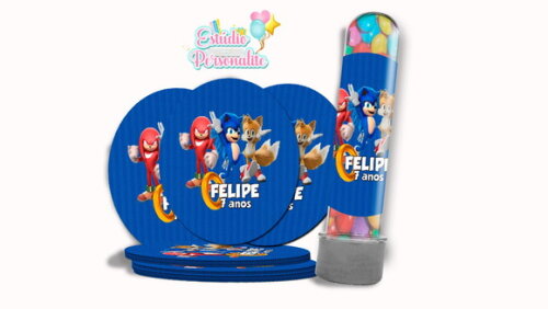 Rótulo Adesivo para Tubete Sonic o Filme
