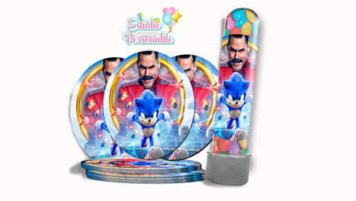Rótulo Adesivo para Tubete Sonic o Filme