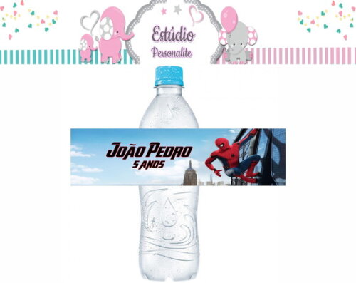Rótulo para Água Homem Aranha
