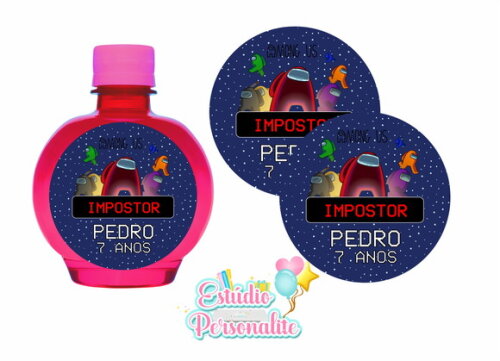 Rótulo para Água Ouro fino Among Us
