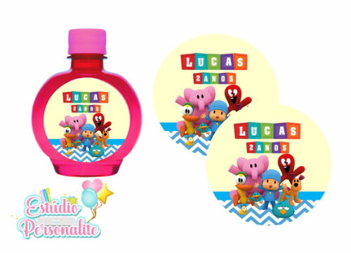 Rótulo para água ouro fino Pocoyo