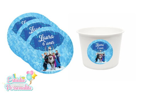 Rótulo para Balde de Pipoca Frozen