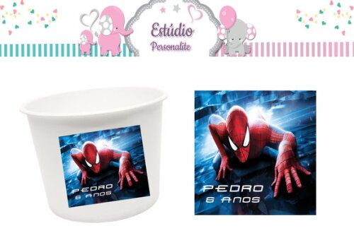 Rótulo para Balde de Pipoca Homem Aranha