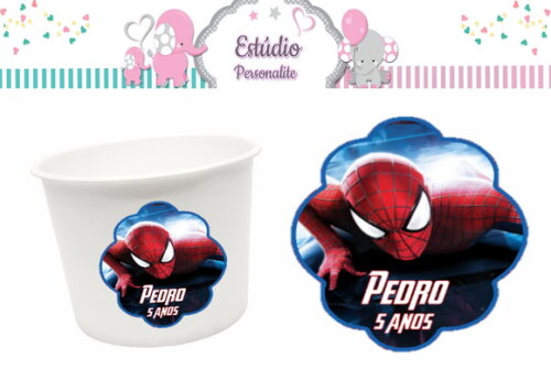 Rótulo para Balde de Pipoca Homem Aranha