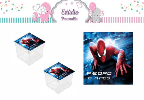 Rótulo para Caixinha Acrílica Homem Aranha