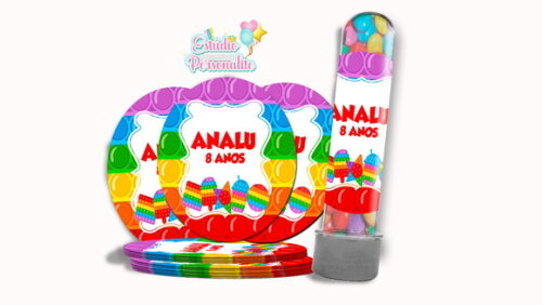 Rótulo para Tubete Fidget Toys Pop It