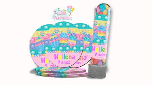 Rótulo para Tubete Fidget Toys Pop It