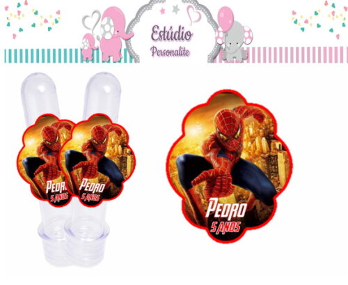 Rótulo para Tubete Homem Aranha
