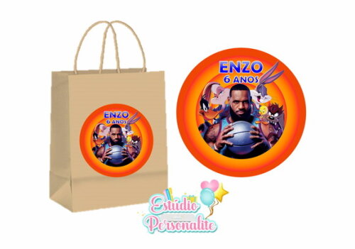Sacola Kraft Pequena Space Jam Um Novo Legado