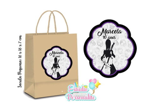 Sacola Kraft Pequena Wandinha Addams