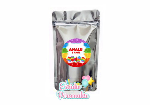 Saquinho metalizado Fidget Toys Pop It