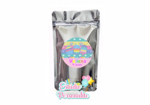 Saquinho metalizado Fidget Toys Pop It