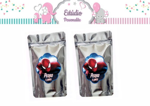 Saquinho Metalizado Homem Aranha