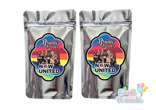 Saquinho metalizado Now United