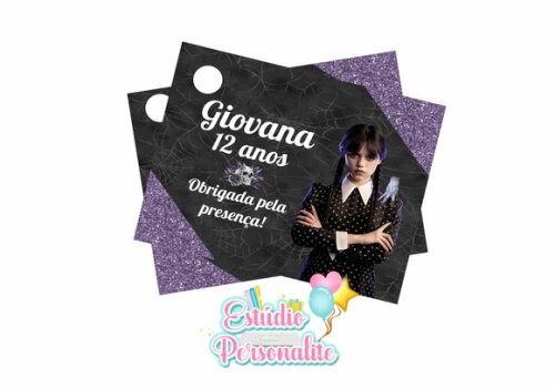 Tag de Agradecimento Wandinha Addams