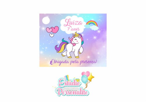 Tag de Agradecimento Unicórnio