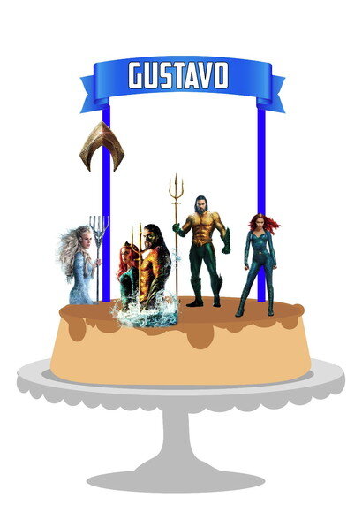 Topo de Bolo Aquaman