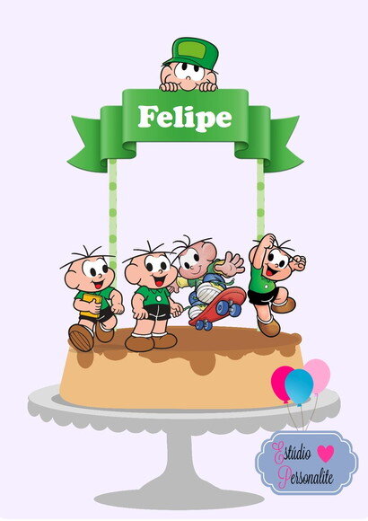 Topo de Bolo Cebolinha