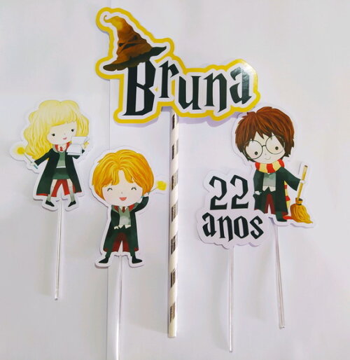 Topo de Bolo Harry Potter.