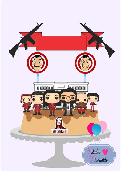 Topo de Bolo La Casa de Papel