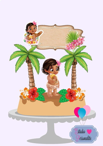 Topo de Bolo Moana Baby