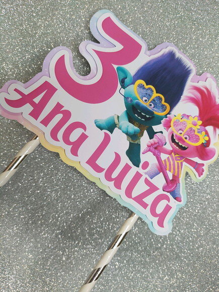 Topo de Bolo Trolls 2