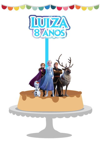 Topo/Topper de Bolo Frozen 2