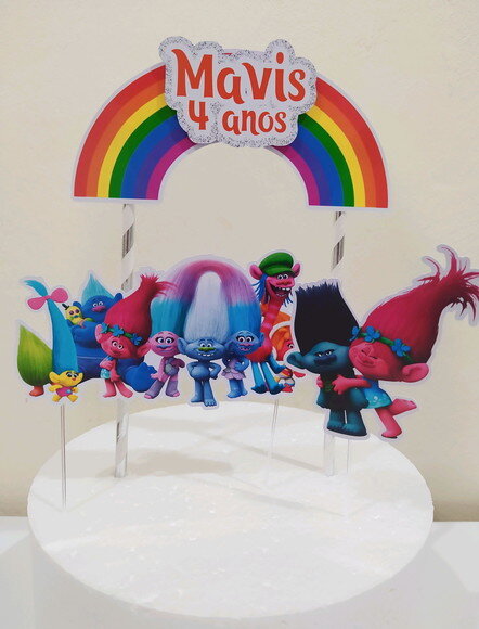 Topo de Bolo Trolls