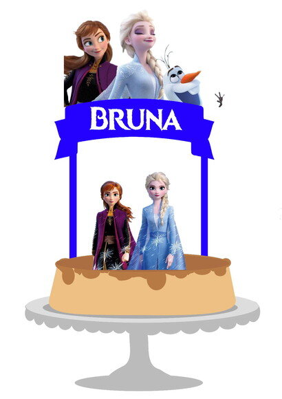 Topo/Topper de Bolo Frozen 2