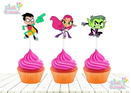Topper para Cupcake Jovens Titãs