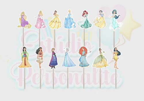 Topper Princesas Disney (aquarela)