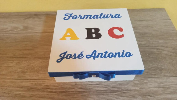 5caixa Abc Personalizada de mdf 15x15x4cm