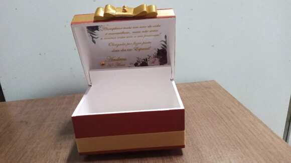 Baú Personalizado de mdf Lembrancinha de Aniversário12x10x10