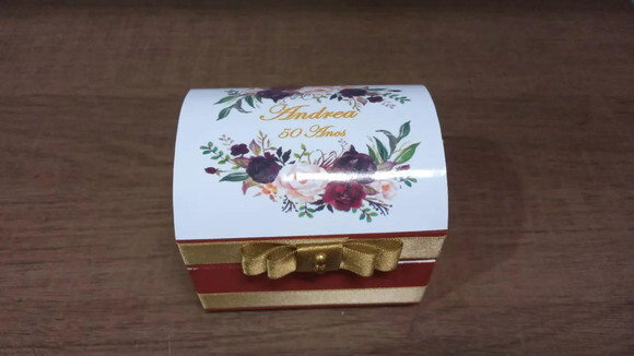Baú Personalizado de mdf Lembrancinha de Aniversário12x10x10