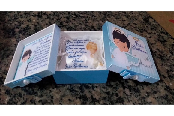 Caixa Convite Padrinho de Batismo 10x010x4cm