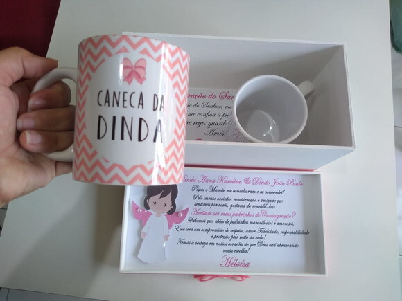 Caixa Convite Padrinho De Batismo Personalizada