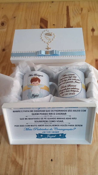 Caixa Convite Padrinho De Batismo Personalizada