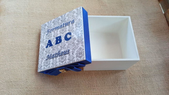 Caixa de mdf Lembrancinha Abc 8x8x4cm