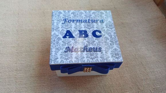 Caixa de mdf Lembrancinha Abc 8x8x4cm