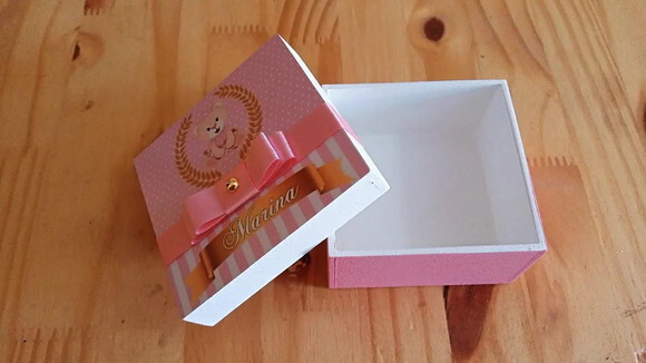 Caixa de mdf Lembrancinha Maternidade 8x8x4cm